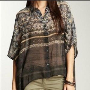 Da-Nang sheer silk drape blouse NWT 🐃🐂🌾🌔